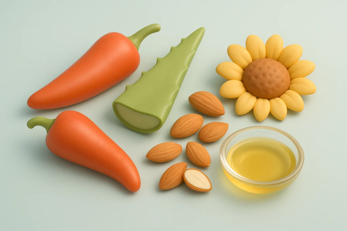 Capsicum, aloe y aceite de almendras dulces en la composición de Sinoflex